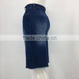 Ladies Custom Fashion Back-slit Denim Skirt thumbnail-4