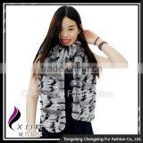 CX-S-55C Fox Fur Decoration Rex Rabbit Fur Women Scarf for Winter thumbnail-1