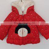Baby Girl Cute Red Embroidered Faux Fur Inner Cotton Padded Coat thumbnail-1