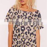 MGOO 2017 Custom Made Leopard Print Night T-shirts 35% Cotton 65% Polyester Short Sleeves Loose Pyjamas thumbnail-4