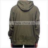 Wholesale Olive Green Hoodie Custom Design Washed Hoodie thumbnail-3