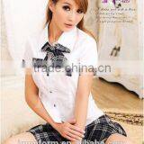 Juqian 2016 Young Girl Sexy School Uniform Pleated Skirt and Lace Shirt Beautiful Adult Sexy School Girl Uniform thumbnail-3