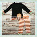 Festival Clothes Baby Girl Halloween Embordiery With Pumpkin Kids Outfit Wholesale Children's Boutique Clothing thumbnail-2