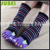 2015 Female Warm Five Fingers Socks,cotton and Happy Little Alarm Clock Socks,Quiet and Sweet thumbnail-2