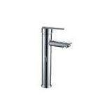 Single Handle Deck Mounted Brass Bathroom Tap Chrome Plated For Above Counter Basin