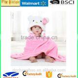 BSCI AND WALMART COTTON SOFT BABY HOODED TOWEL WITH Embroidered thumbnail-1