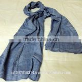 Long hand woven cotton scarf with pocket