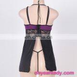 Factory Fashion Women Black Sex Night Dress thumbnail-6