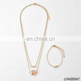 Natural Champagne Stone Pendant Necklace Fashion Gold Necklaces Minimalist Necklace thumbnail-2