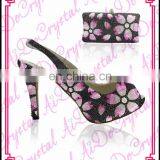 Aidocrystal Women Slingback Women High Heel Peep-toe Sandals Shoes With Matching Bags for Party Show thumbnail-1