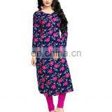 Women Casual Wear Rayon Soft Cotton Floral Printed Kurti (Party Wear Tops) thumbnail-1
