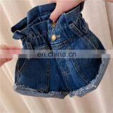 New Fashion Design Lotus Leaf Vintage High Waist Children'S Denim Shorts For Girls thumbnail-1