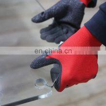 13G Crinkle Rubber Latex Knit Work Gloves Snug Fitting Polyester Nylon Shell Textured Coating Gloves For Construction thumbnail-5