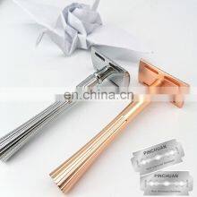 Mens New Paper Razor Double Edge Safety Stainless Blade for Men Metal Shaving Rose Gold Razor thumbnail-1