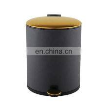 Indoor Gold Household 3L Dustbin Steel Wholesale Round Strong Pedal Stainless Steel Dustbin Suppliers Kitchen Dustbin