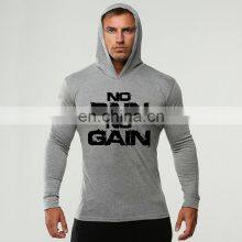 Gym Hoodie Jacket Sweatshirt Custom Logo Blank Cotton Fitness Hoodie Men thumbnail-2