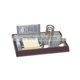 Desk Top Organizer With Card Holder and Pen Holder Wooden Desktop Set thumbnail-1