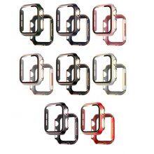 Hot Sale Glass Full Cover Plastic Protective Cases for Apple Watch 6 SE 5 4 3 2 Shiny Zircon PC Frame Bumper Cover for IWatch thumbnail-4