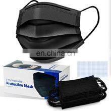 3 Capas 50 Piezas Mascarillas de Protection Negro Desechables