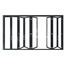 HMK-FD New Style Sound Insulated Patio Sliding Bi Folding Thermal Break Aluminum Glass Folding Doors Interior thumbnail-2