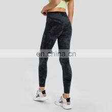 High Quality Custom Logo High Waisted Tummy Control Yoga Leggings Tie Dye Women Hidden Pocket Fitness Gym Workout Tights thumbnail-3