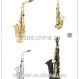 Hot selling saxophone brass material coloured gold white silver black alto saxophones