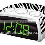 Middle Size Zebra Pattern Digital PLL Radio Alarm Clock AM FM Radio thumbnail-6