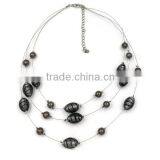 Handmade Fine Jewelry Wholesale Grey-Black Beads Statement Necklace Woman thumbnail-1