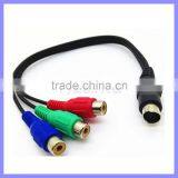 Red Blue Green S VHS 7PIN 9PIN Mini Din Male To Cinch RGB Female RCA Video Cable Cord