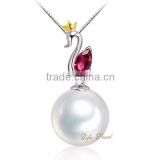Fashion natural pearl jewelry 18k gold necklace