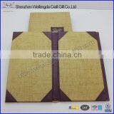 Straw Mats Pattern PU Leather Restaurant Supplies Menu Cover