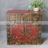 Chinese Antique Furniture Painting Mongolia Cabinet