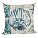 2016 Hot Sale Popular Fashion Home Decorative Conch Printing Linen Cheap Cushion Cover thumbnail-3