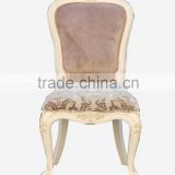 white antique french style leisure wooden chair furniture with fabric