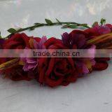 Newest Design Women Girls Artificial Flower Headband Tiara Crowns Garland Wedding For Adults thumbnail-5