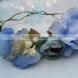HL017 Wholesale Fashion Tiara Flower Crown Headband for Women Wedding Flower Garland Crown thumbnail-3