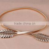 Skirt Decorated With Golden Leaf Buckle Belt Ladies Dress Fine Decorative Elastic Elastic Metal Waist Chain Belt thumbnail-4