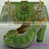 Latest italy design shoes matching bags , shoes and matching bags for dress of ME0012 lemon