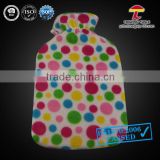 2000ml MTTP hot water bag with fleece cover lollipop colourful small dots