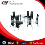 glass and metal dinning room furniture set
