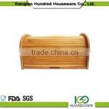 Hot Sale Bamboo Bread Storage Box With Food Safe Oiled Finishing, Totally Bamboo Material Bamboo Bread Box thumbnail-1