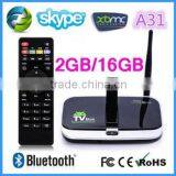 Allwinner A31S Quad Core 2G 16GB Google Android TV Box