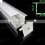 35MM Wide Aluminium Profile For LED Strip , Aluminium Extrusion Channel With Diffuser Cover