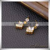 18k Gold Chic Square Shiny White Zircon Rolled Earring Jewelry Manufacturer thumbnail-2