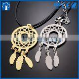 Custom Metal Craft Feather Shape Necklace Pendant thumbnail-2