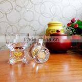 3D Gold Foil Filled on the Bottom Sake Custom Shiny Clear Glass Small Cups thumbnail-4