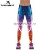 Women Leggings Gradient Lights Printed Legins High Elastic Fitness Running Pants thumbnail-1