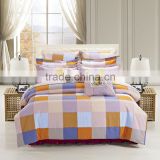 2014 hot sale vintage style plaid 100% cotton reavtive printing 3d bed sheet bedding set