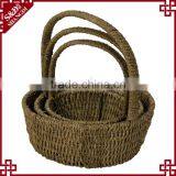 Set of 3 Seagrass Woven Hanging Basket Flower Decorative Gift Basket thumbnail-2