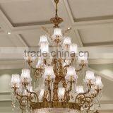 Luxury Crystal & Bronze Pendant Light, Elegant Design Brass Chandelier Crystal Drop, Noble Hotel Ceiling Lamp thumbnail-1